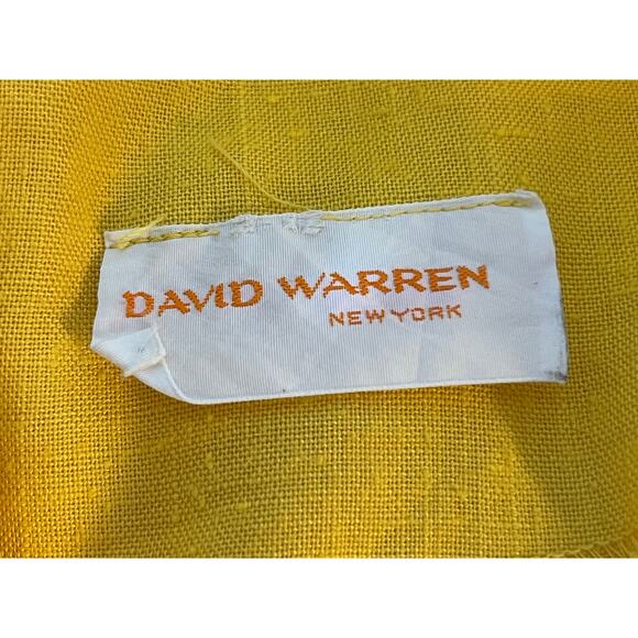 VTG David Warren Linen Blouse Medium Tapestry Fringe Tropical Summer - Picture 8 of 8